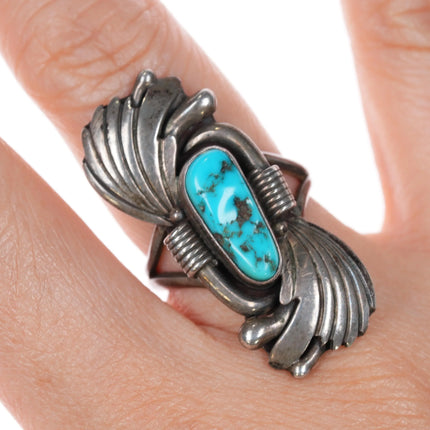sz6.25 BBJ Vintage Native American sterling silver and turquoise ring - Estate Fresh Austin