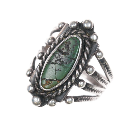 sz6 c1930's Navajo sterling silver Cerrillos turquoise ring - Estate Fresh Austin