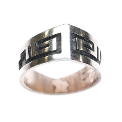sz6.5 Patrick Tewawina Hopi overlay ring sterling silver - Estate Fresh Austin