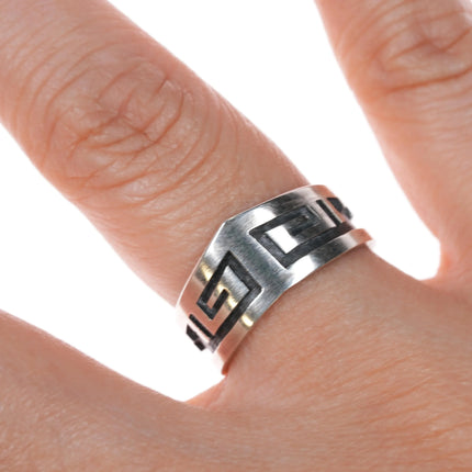 sz6.5 Patrick Tewawina Hopi overlay ring sterling silver - Estate Fresh Austin