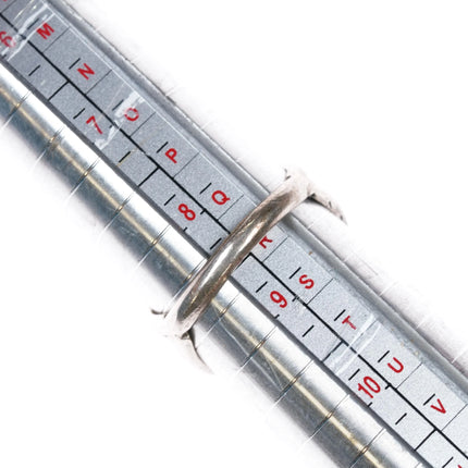 sz8.5 Zuni sterling silver needlepoint turquoise row ring - Estate Fresh Austin