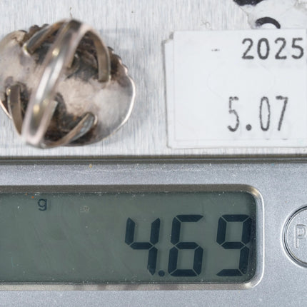 sz7 Navajo sterling silver offset turquoise ring - Estate Fresh Austin