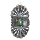 Vintage Native American sterling silver Reversible Kewa Inlay Turquoise pendant - Estate Fresh Austin