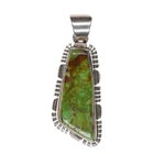 Arkie Nelson Navajo sterling silver lime green turquoise pendant - Estate Fresh Austin