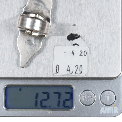 sz7.5 Native American sterling silver mother of pearl cluster long ring - Estate Fresh Austin