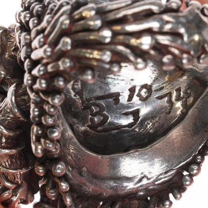 sz6.5 c1974 Amazing Sterling silver/turquoise space age brutalist freeform ring - Estate Fresh Austin