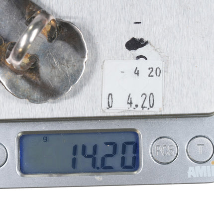 sz9 Big 60's-70's Vintage Navajo sterling silver and turquoise ring - Estate Fresh Austin