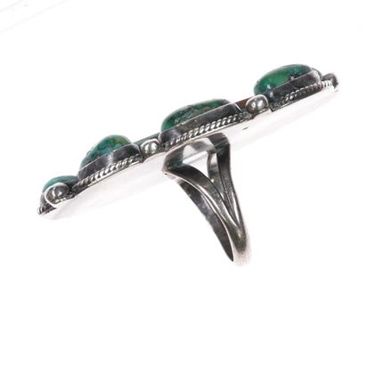 sz6.5 Huge vintage Navajo Royston turquoise sterling silver cluster ring - Estate Fresh Austin