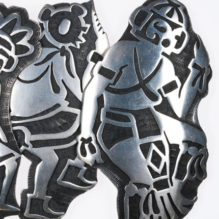Bernard Dawahoya (1936-2010) Hopi Overlay Kachina pin collection sterling silver - Estate Fresh Austin