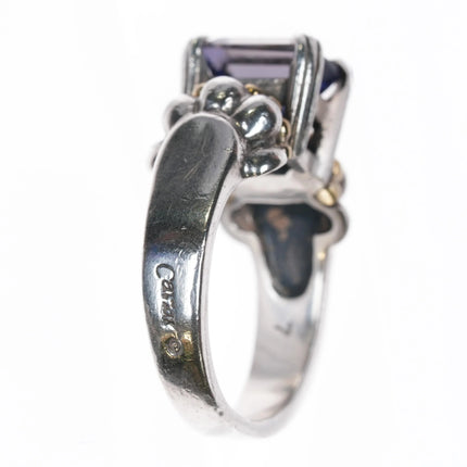 sz7.5 Lagos Caviar 18k gold/Sterling Iolite ring - Estate Fresh Austin