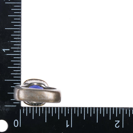 Sz6.5 Haggai 18k gold Bezel Sterling silver iolite ring - Estate Fresh Austin