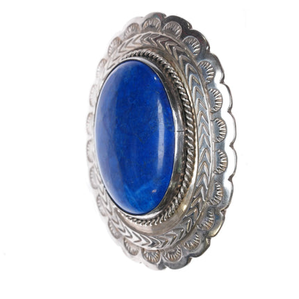 80's Vintage Navajo sterling silver and lapis belt buckle - Estate Fresh Austin