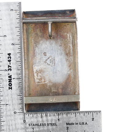 80's Vintage Mexican sterling silver chip inlay turquoise belt buckle - Estate Fresh Austin