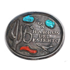 Large c1970 Los Charros del Desierto Arizona Navajo sterling silver belt buckle - Estate Fresh Austin