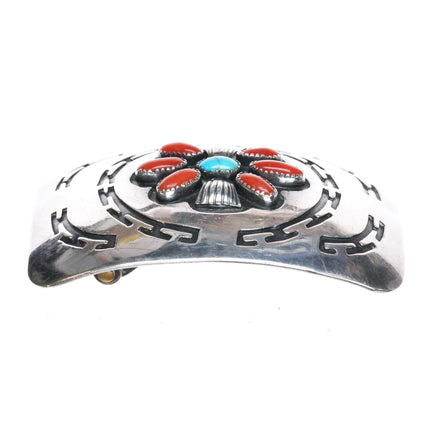 1970's Mary Smith Navajo Atkinson Trading sterling silver turquoise belt buckle - Estate Fresh Austin