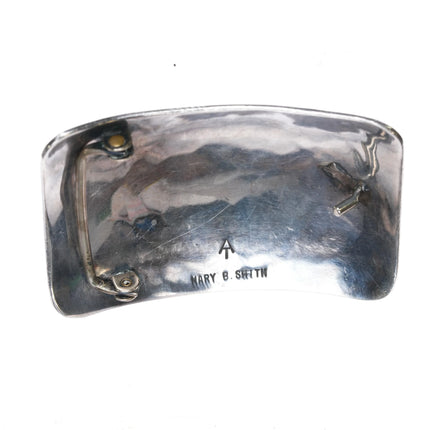 1970's Mary Smith Navajo Atkinson Trading sterling silver turquoise belt buckle - Estate Fresh Austin