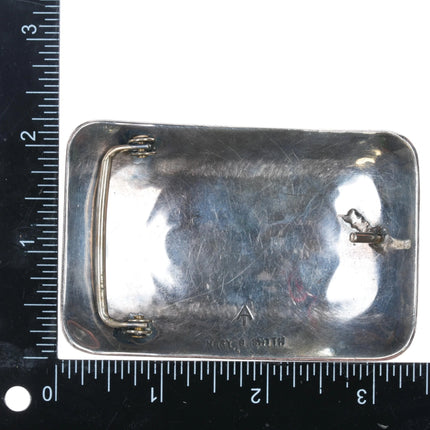 1970's Mary Smith Navajo Atkinson Trading sterling silver turquoise belt buckle - Estate Fresh Austin