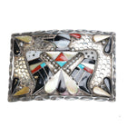 1970's Bobby & Corraine Shack Zuni sterling silver inlay thunderbird belt buckle - Estate Fresh Austin
