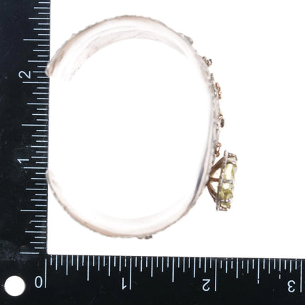 6.25" Edison Billy Navajo 14k gold/Sterling silver Gemstone set cuff bracelet - Estate Fresh Austin