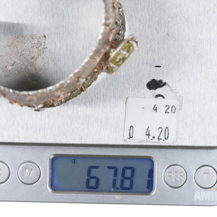 6.25" Edison Billy Navajo 14k gold/Sterling silver Gemstone set cuff bracelet - Estate Fresh Austin