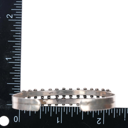 6.1" Vintage Zuni sterling silver double row snake eye turquoise cuff bracelet - Estate Fresh Austin