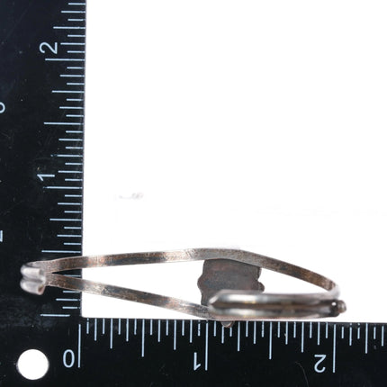 6.25" 60's-70's Navajo sterling silver coral cuff bracelet - Estate Fresh Austin