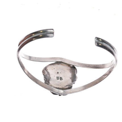 6.5" 1970's BB Navajo sterling silver and turquoise cuff bracelet - Estate Fresh Austin