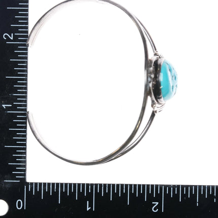 6.5" 1970's BB Navajo sterling silver and turquoise cuff bracelet - Estate Fresh Austin
