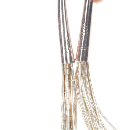 10 strand Southwestern sterling liquid silver turquoise tube beads necklace - Estate Fresh Austin