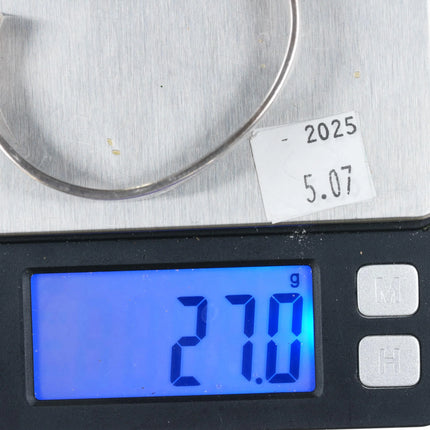 6.5" SMC Zuni Sabin M Chavez Multi-color mother of pearl inlay sterling silver cuff bracelet - Estate Fresh Austin