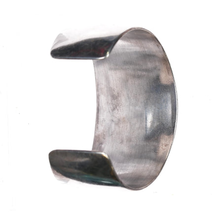 6.5" Southwestern Modernist sterling silver Mediterranean coral cuff bracelet - Estate Fresh Austin