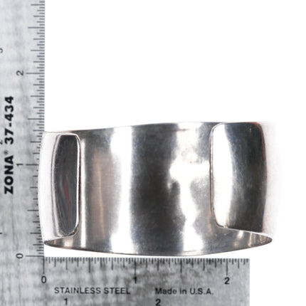 6.5" Southwestern Modernist sterling silver Mediterranean coral cuff bracelet - Estate Fresh Austin