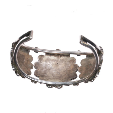 6.75" 50's-60's Zuni channel inlay sunface cuff bracelet sterling silver - Estate Fresh Austin