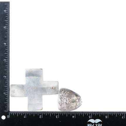 1990's Santa Fe Artisan cross/gemset sterling silver earrings collection - Estate Fresh Austin