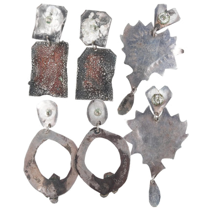 Cynthia Orr Inson Santa Fe gemset modernist sterling silver earrings collection - Estate Fresh Austin