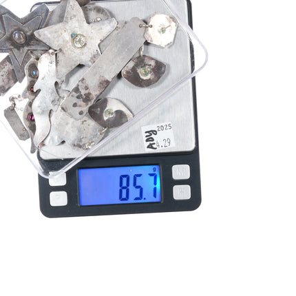 Santa Fe Cynthia Orr Inson abstract gemset sterling silver earrings collection - Estate Fresh Austin