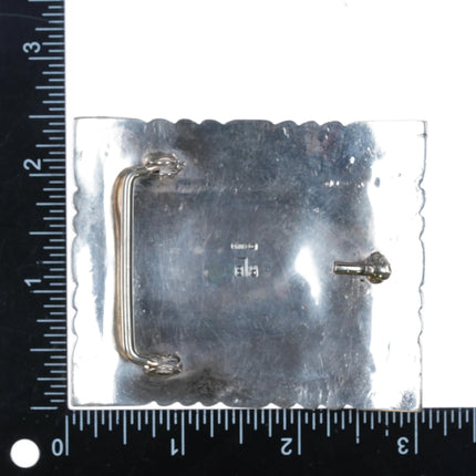 Vintage Robert and Bernice Leekya belt buckle with large turquoise stone - Estate Fresh Austin