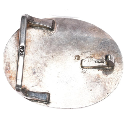 Small Vintage Sterling silver picture jasper Iden belt buckle - Estate Fresh Austin