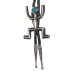 c1950 Navajo cast sterling silver bolo tie with turquoise - Estate Fresh Austin