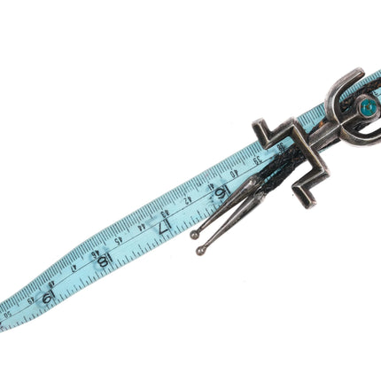 c1950 Navajo cast sterling silver bolo tie with turquoise - Estate Fresh Austin