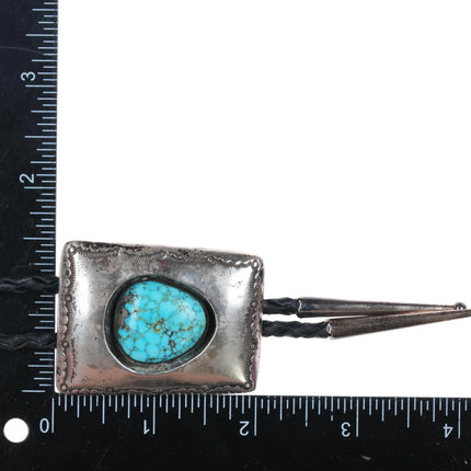 Ben Touchine Navajo Sterling silver spiderweb turquoise shadowbox bolo tie - Estate Fresh Austin