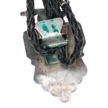 c1980 Felicita Chavez Zuni sterling silver thunderbird bolo tie - Estate Fresh Austin