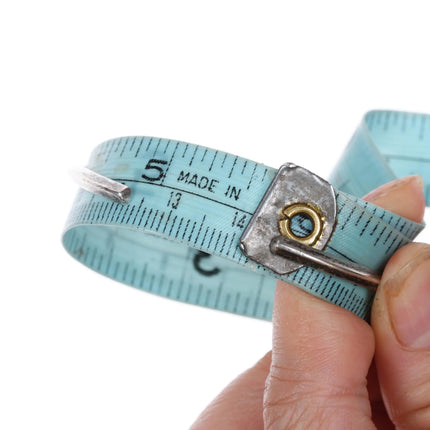 5.6" 1970's Navajo sterling silver chip inlay slim cuff bracelet - Estate Fresh Austin