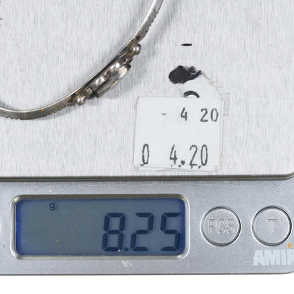 5.6" 1970's Navajo sterling silver chip inlay slim cuff bracelet - Estate Fresh Austin