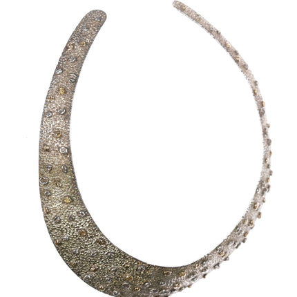 Juan Willie Navajo 14k/Sterling silver freeform pebble brutalist collar necklace - Estate Fresh Austin