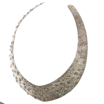 Juan Willie Navajo 14k/Sterling silver freeform pebble brutalist collar necklace - Estate Fresh Austin