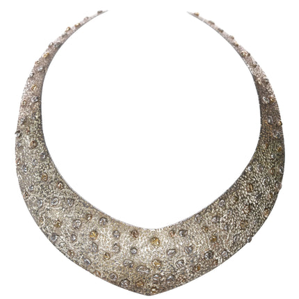 Juan Willie Navajo 14k/Sterling silver freeform pebble brutalist collar necklace - Estate Fresh Austin