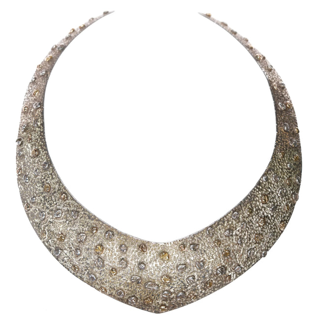 Juan Willie Navajo 14k/Sterling silver freeform pebble brutalist collar necklace - Estate Fresh Austin