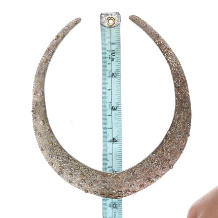 Juan Willie Navajo 14k/Sterling silver freeform pebble brutalist collar necklace - Estate Fresh Austin
