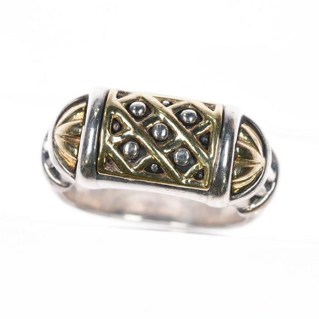 sz5.5 Lagos Caviar 18k/Sterling silver beaded ring - Estate Fresh Austin